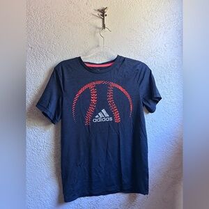 adidas Navy T-shirt with Red Baseball Graphic